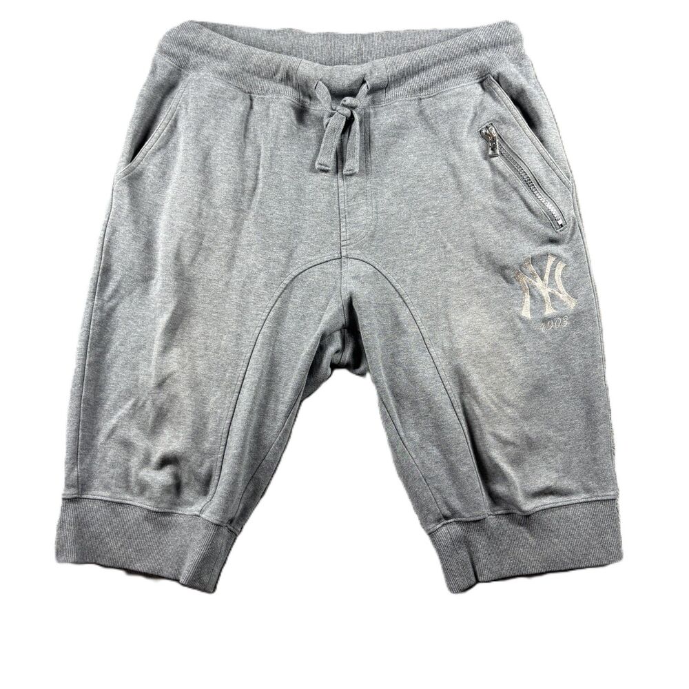 MLB New York Yankees Men Sweat Shorts Workout Short Joggers Gray Size 32 P122